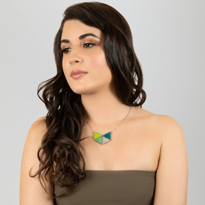 LOZANGO NECKLACE - Handmade - Stainless steel - Tagua (vegetable ivory)