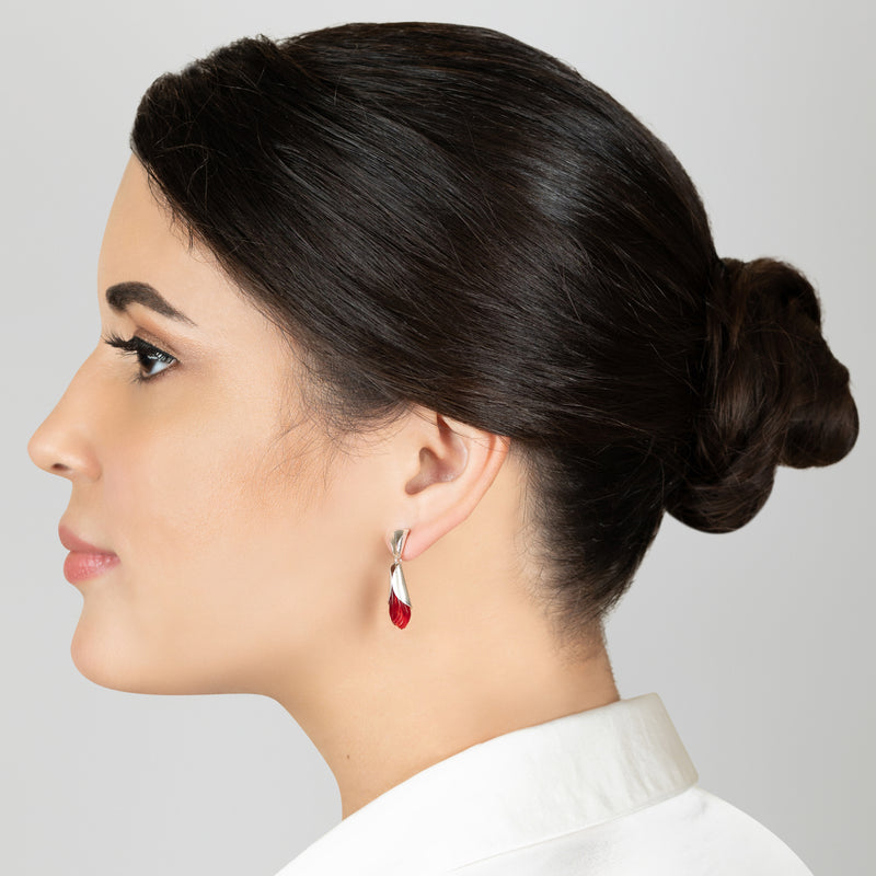 ECOTHEA EARRINGS - Handmade - Sterling silver 925 - Recycled bottle cap plastic liners