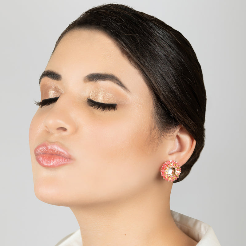 ECOSOL EARRINGS - Handmade - Sterling silver 925 and 24K gold-plated - Recycled bottle cap plastic liners