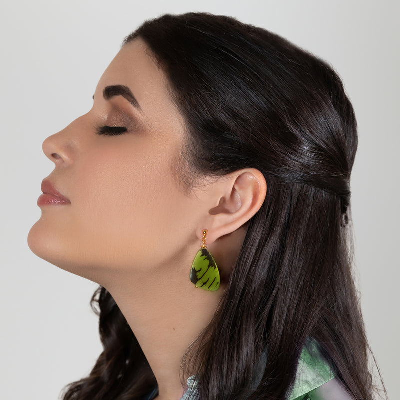 MARIPOSA EARRINGS - Handmade - 24K gold-plated - Tagua (vegetable ivory)