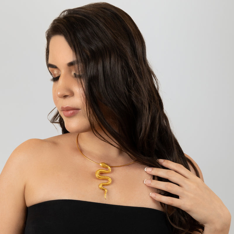 SNAKOO NECKLACE - Handmade - 24K gold-plated