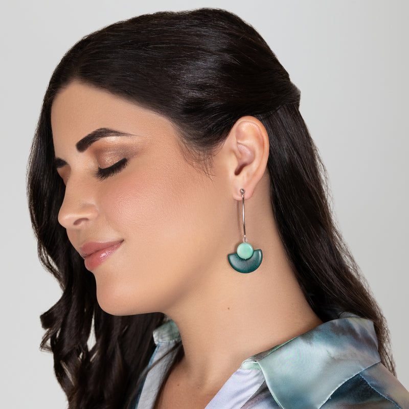 LUNA EARRINGS - Handmade - Stainless steel - Tagua (vegetable ivory)