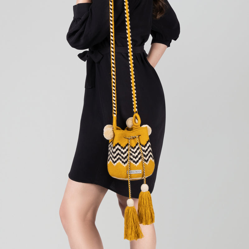 PALOMINO WAYUU BAG - Size MINI - Crocheted by hand by women of the Wayuu indigenous community in La Guajira (Colombia)