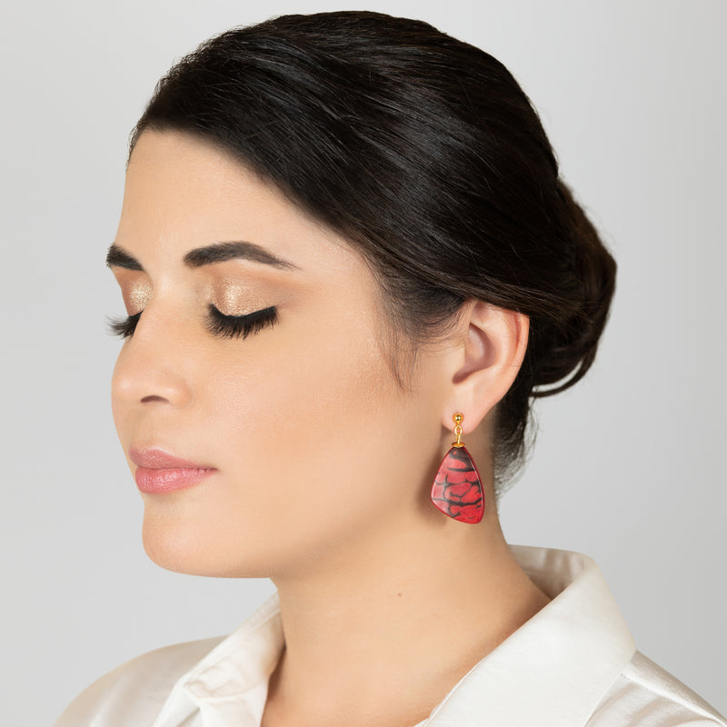 MARIPOSA EARRINGS - Handmade - 24K gold-plated - Tagua (vegetable ivory)