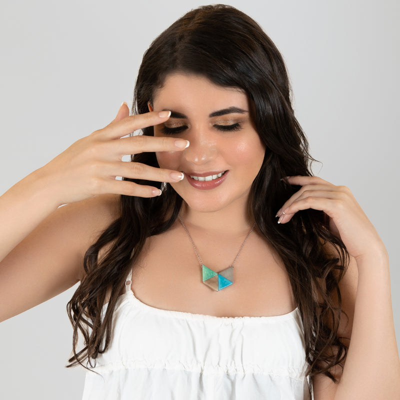 LOZANGO NECKLACE - Handmade - Stainless steel - Tagua (vegetable ivory)