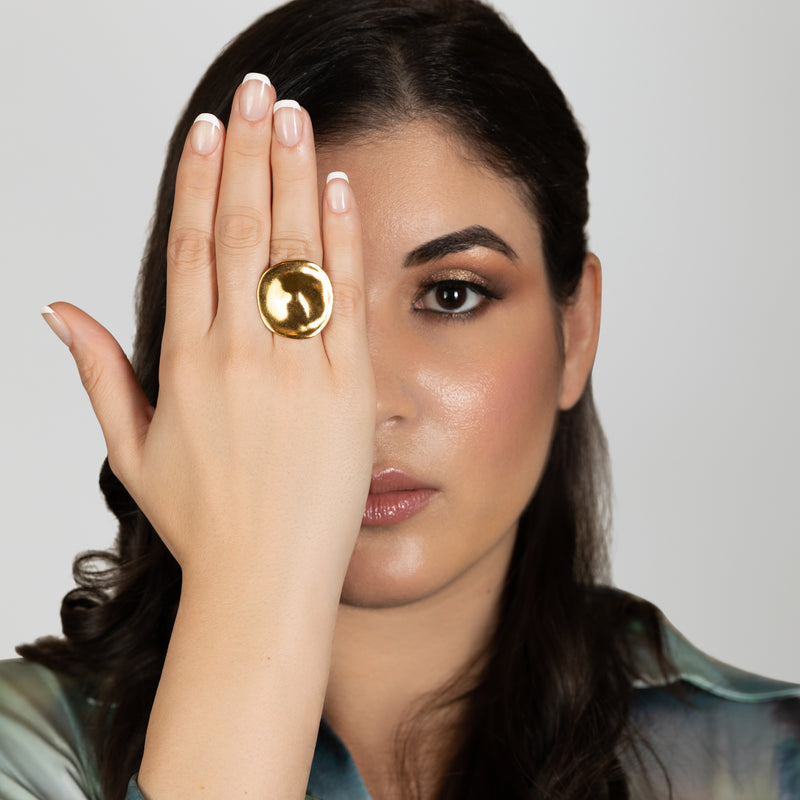 ANEL ANAÏS - Feito à mão - Banhado a ouro de 24 quilates