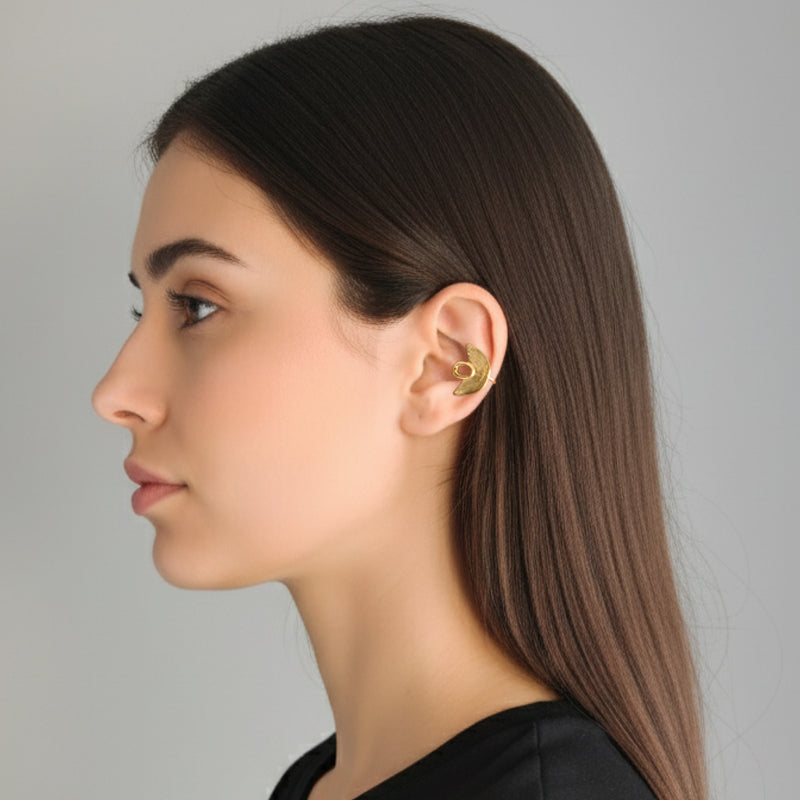 EARCUFF MUISCA NARIGUERA - Unissexo - Feito à mão - Banhado a ouro de 24 quilates