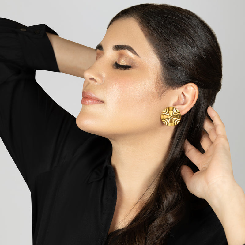 CYCLO GRANDE EARRINGS - Handmade - 24K gold-plated