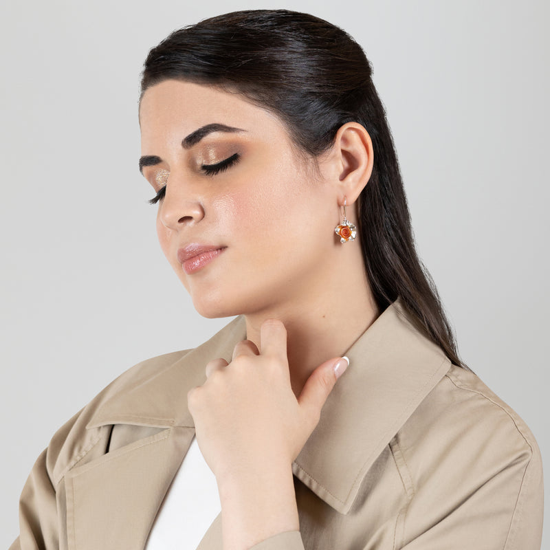 ECOFLOR EARRINGS - Handmade - Sterling silver 925 - Recycled bottle cap plastic liners