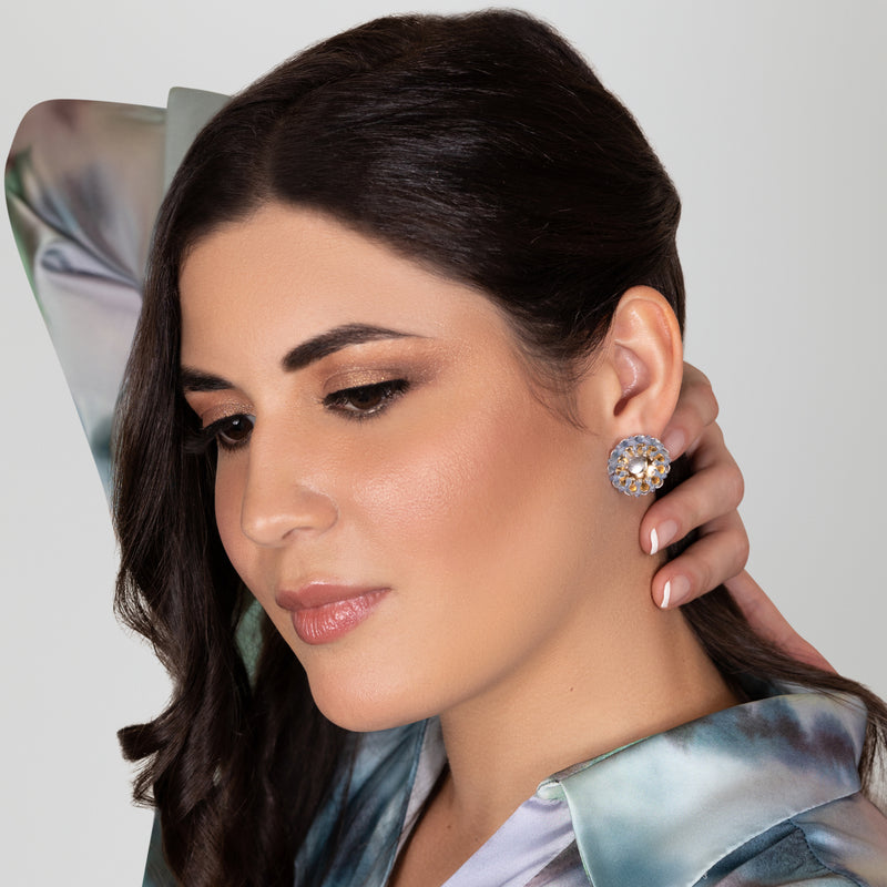 ECOSOL EARRINGS - Handmade - Sterling silver 925 and 24K gold-plated - Recycled bottle cap plastic liners