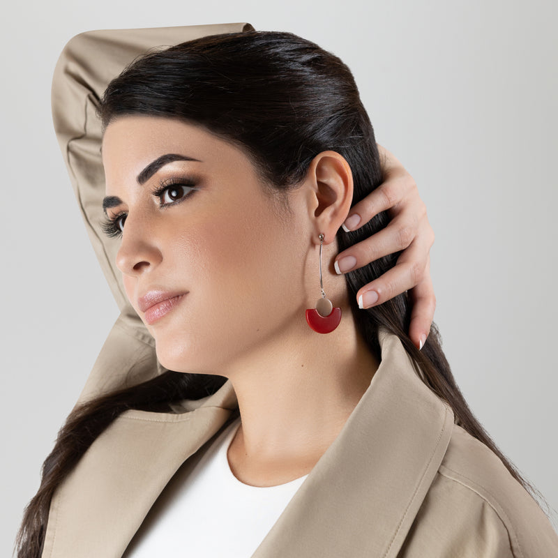 LUNA EARRINGS - Handmade - Stainless steel - Tagua (vegetable ivory)