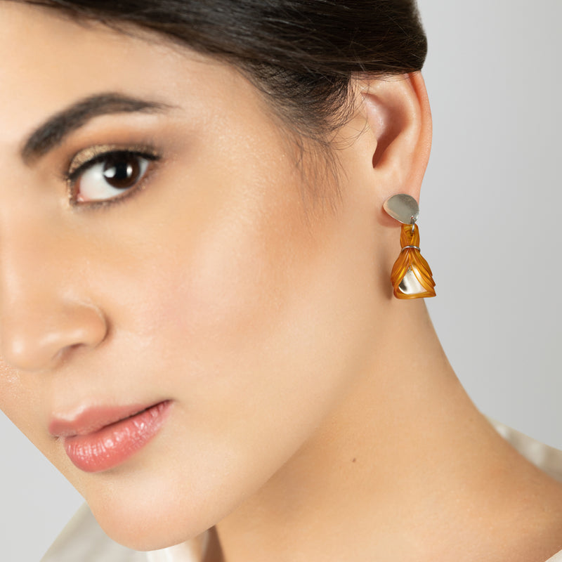 ECOGLOW EARRINGS - Handmade - Sterling silver 925 - Recycled bottle cap plastic liners