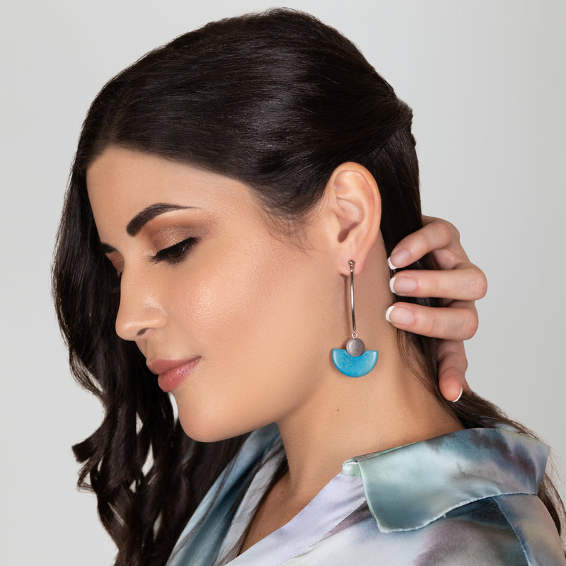 LUNA EARRINGS - Handmade - Stainless steel - Tagua (vegetable ivory)