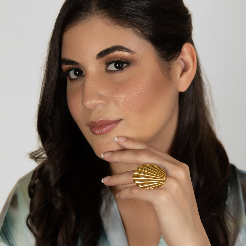 ANEL ISLA - Feito à mão - Banhado a ouro de 24 quilates