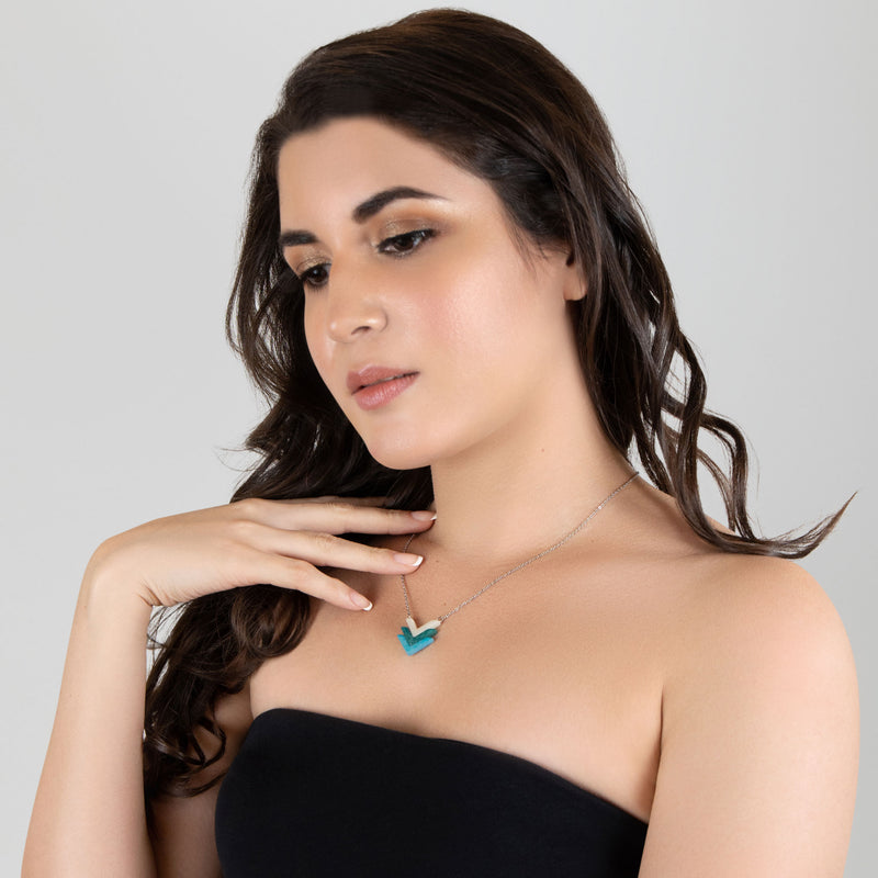 FLECHA NECKLACE - Handmade - Stainless steel - Tagua (vegetable ivory)