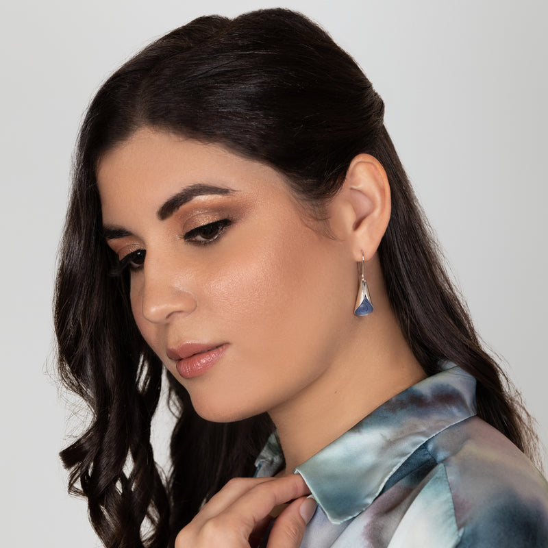 ECOLOVA EARRINGS - Handmade - Sterling silver 925 - Recycled bottle cap plastic liners