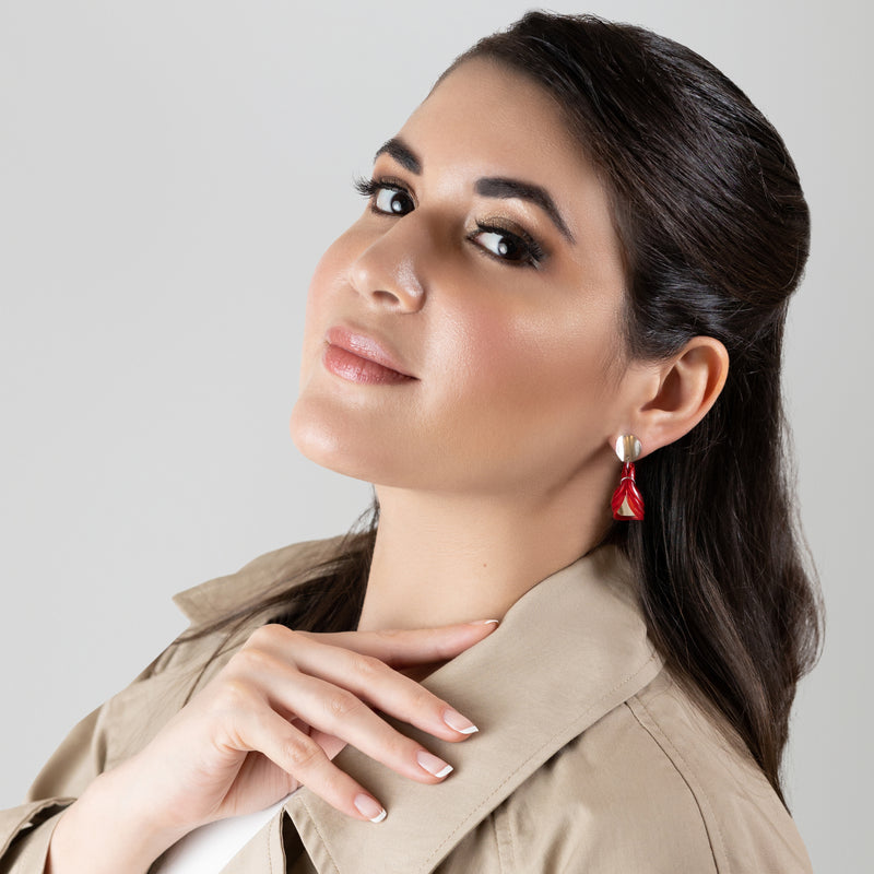 ECOGLOW EARRINGS - Handmade - Sterling silver 925 - Recycled bottle cap plastic liners