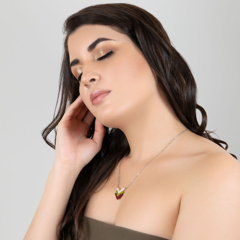 FLECHA NECKLACE - Handmade - Stainless steel - Tagua (vegetable ivory)