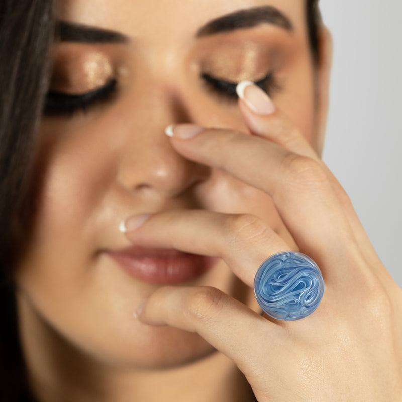 ECOTOPIA RING - Handmade - Adjustable - Sterling silver 925 - Recycled bottle cap plastic liners