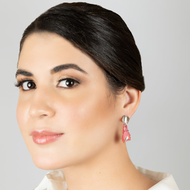 ECOGLOW EARRINGS - Handmade - Sterling silver 925 - Recycled bottle cap plastic liners