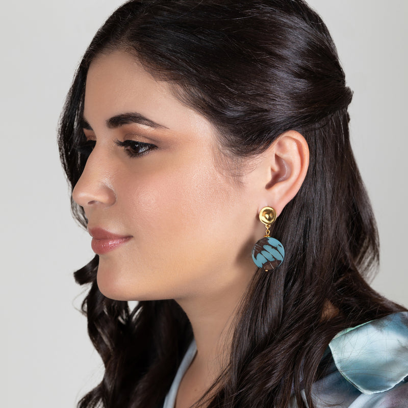 SOLISE EARRINGS - Handmade - 24K gold-plated - Tagua (vegetable ivory)