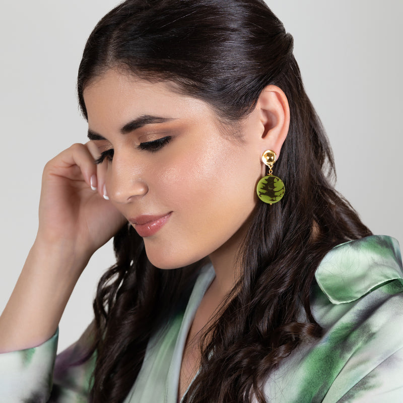 SOLISE EARRINGS - Handmade - 24K gold-plated - Tagua (vegetable ivory)