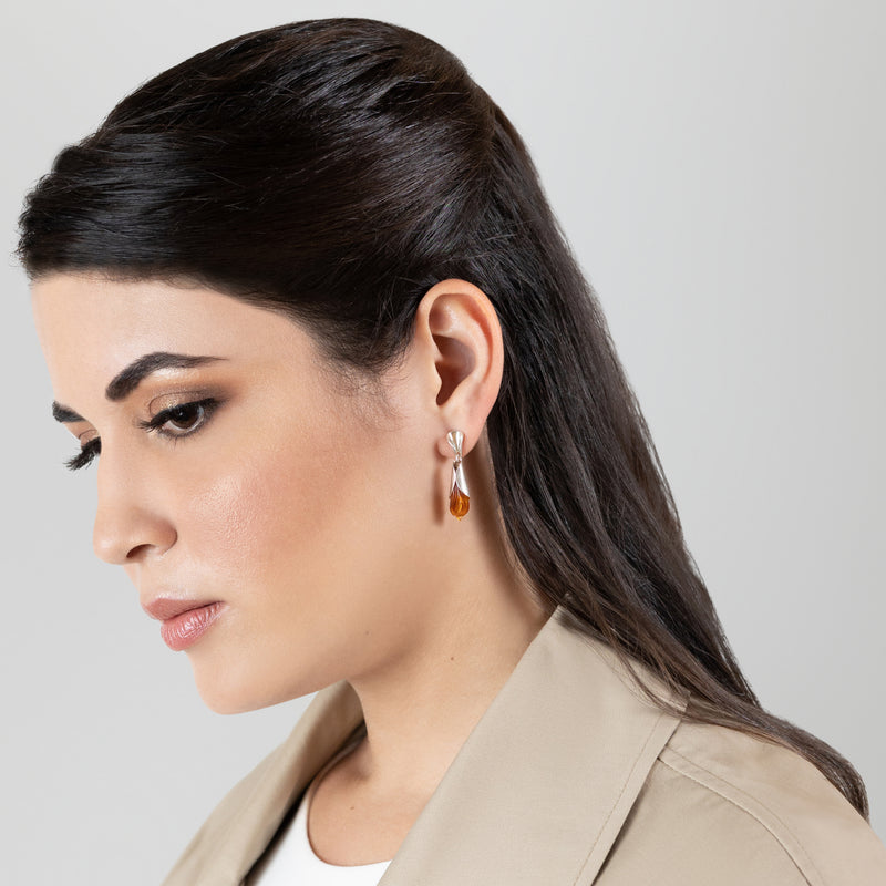 ECOTHEA EARRINGS - Handmade - Sterling silver 925 - Recycled bottle cap plastic liners