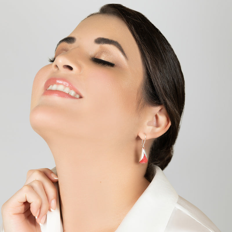 ECOLOVA EARRINGS - Handmade - Sterling silver 925 - Recycled bottle cap plastic liners