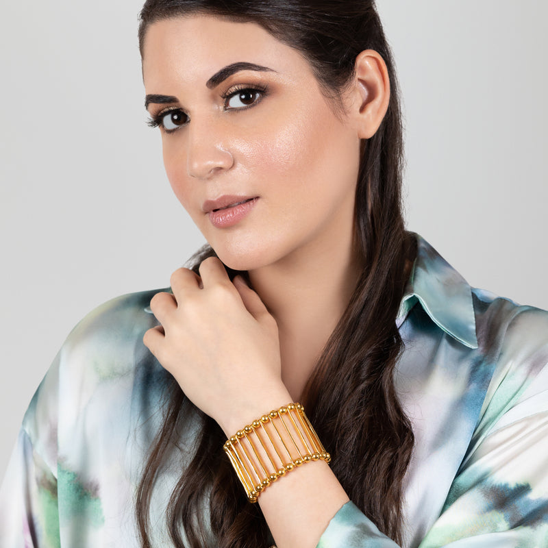 BRACELETE ELEGANCIA - Feita à mão - Banhada a ouro de 24 quilates