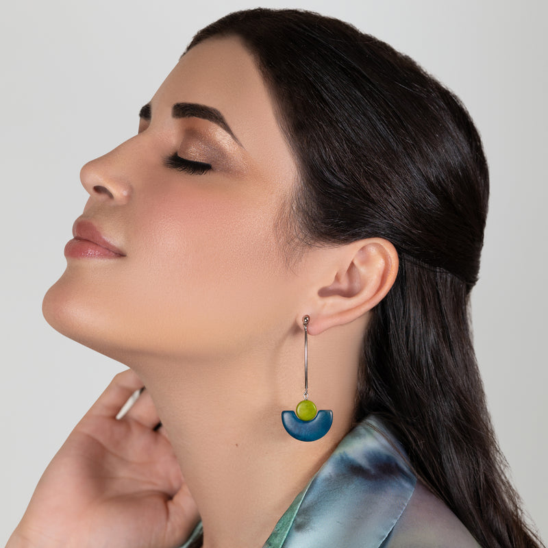 LUNA EARRINGS - Handmade - Stainless steel - Tagua (vegetable ivory)