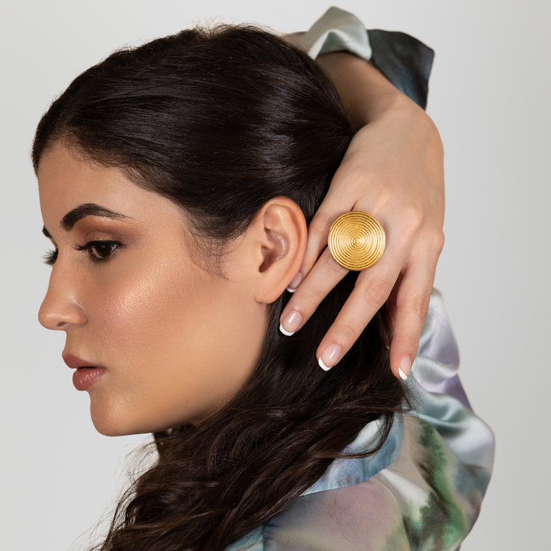 CYCLO RING - Handmade - 24K gold-plated