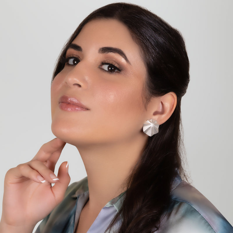 MARINA SEASHELL EARRINGS - Handmade - Silver