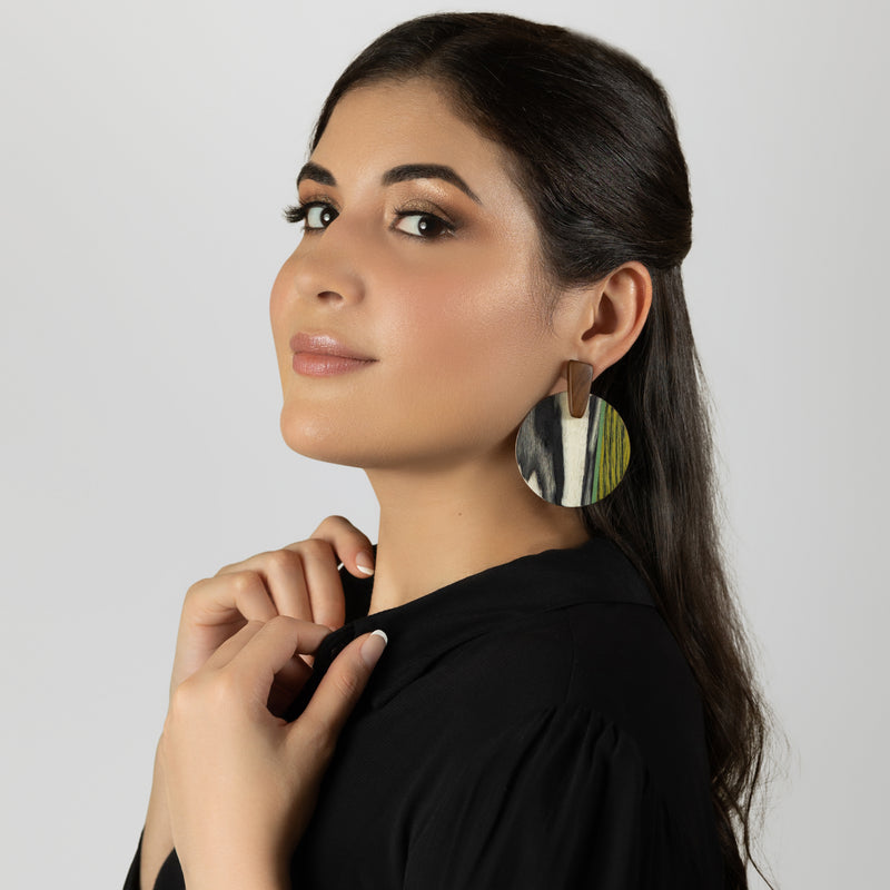 WOODIE SOL EARRINGS - Handmade - Plywood (3 crossed-laid layers of wood veneer)