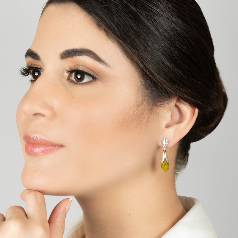 ECOTHEA EARRINGS - Handmade - Sterling silver 925 - Recycled bottle cap plastic liners