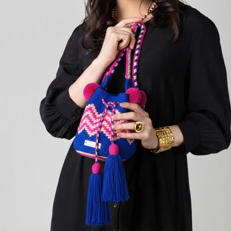 PALOMINO WAYUU BAG - Size MINI - Crocheted by hand by women of the Wayuu indigenous community in La Guajira (Colombia)