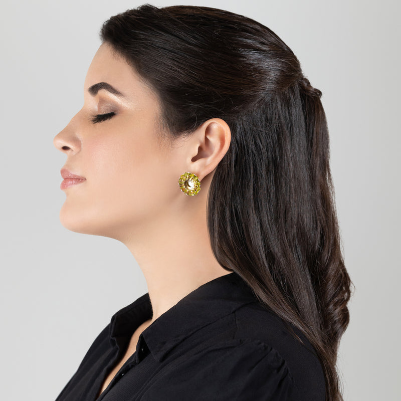 ECOSOL EARRINGS - Handmade - Sterling silver 925 and 24K gold-plated - Recycled bottle cap plastic liners