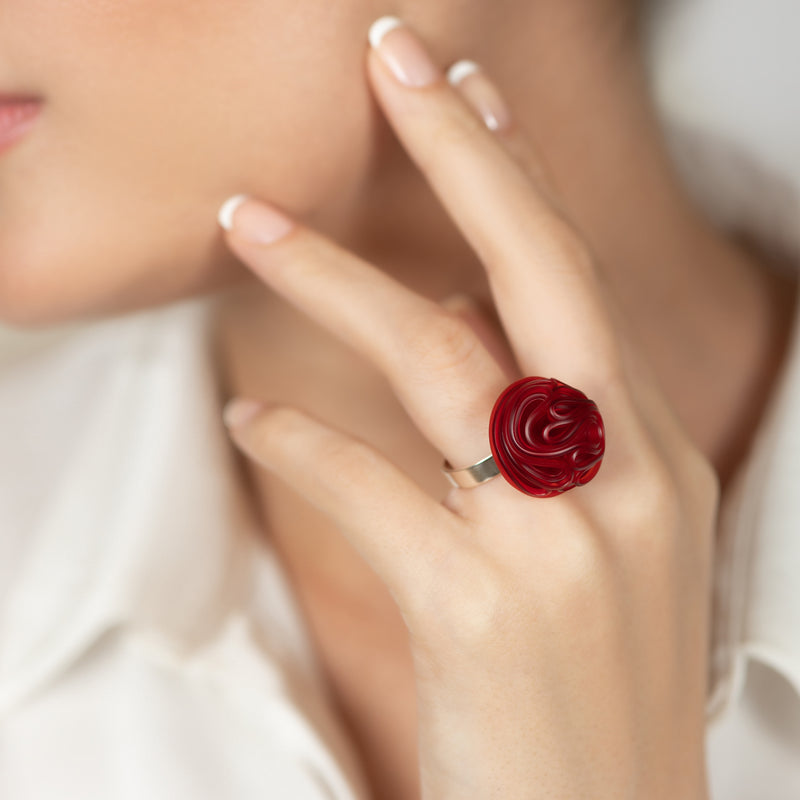 ECOTOPIA RING - Handmade - Adjustable - Sterling silver 925 - Recycled bottle cap plastic liners