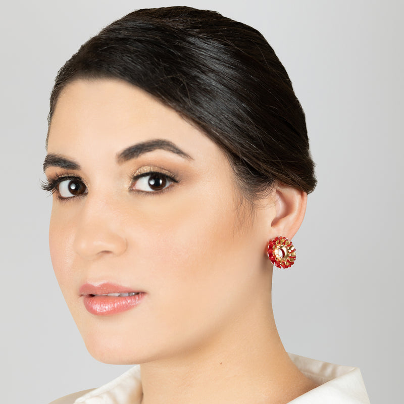 ECOSOL EARRINGS - Handmade - Sterling silver 925 and 24K gold-plated - Recycled bottle cap plastic liners