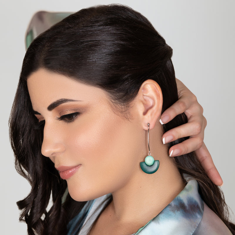 LUNA EARRINGS - Handmade - Stainless steel - Tagua (vegetable ivory)