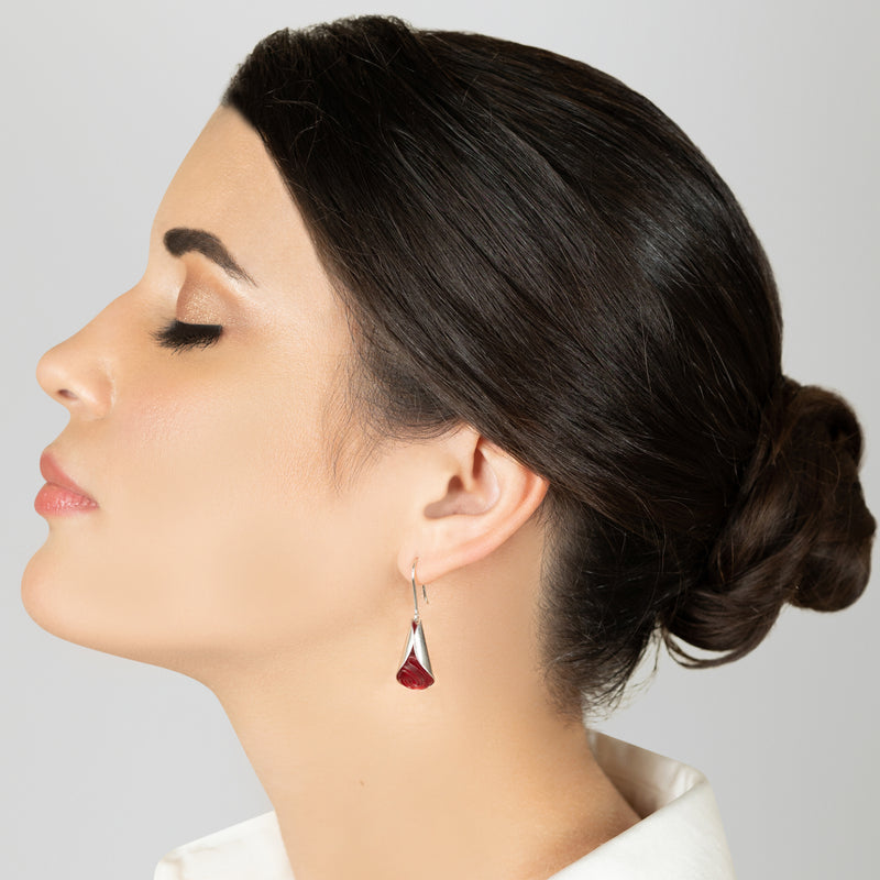 ECOLOVA EARRINGS - Handmade - Sterling silver 925 - Recycled bottle cap plastic liners