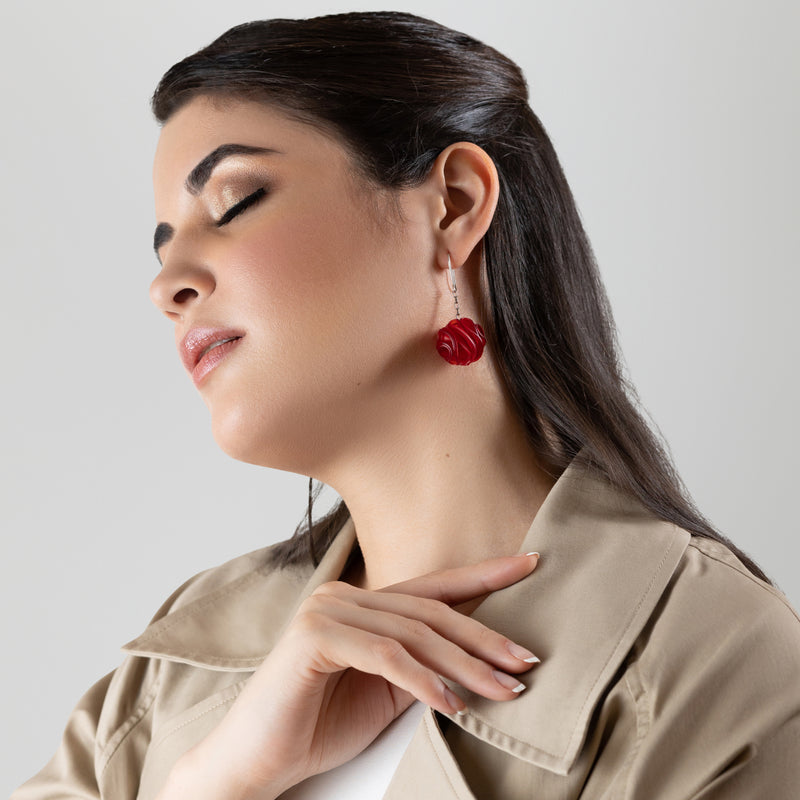 ECONESIS EARRINGS - Handmade - Sterling silver 925 and stainless steel - Recycled bottle cap plastic liners