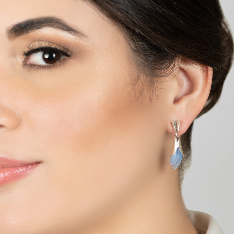 ECOTHEA EARRINGS - Handmade - Sterling silver 925 - Recycled bottle cap plastic liners