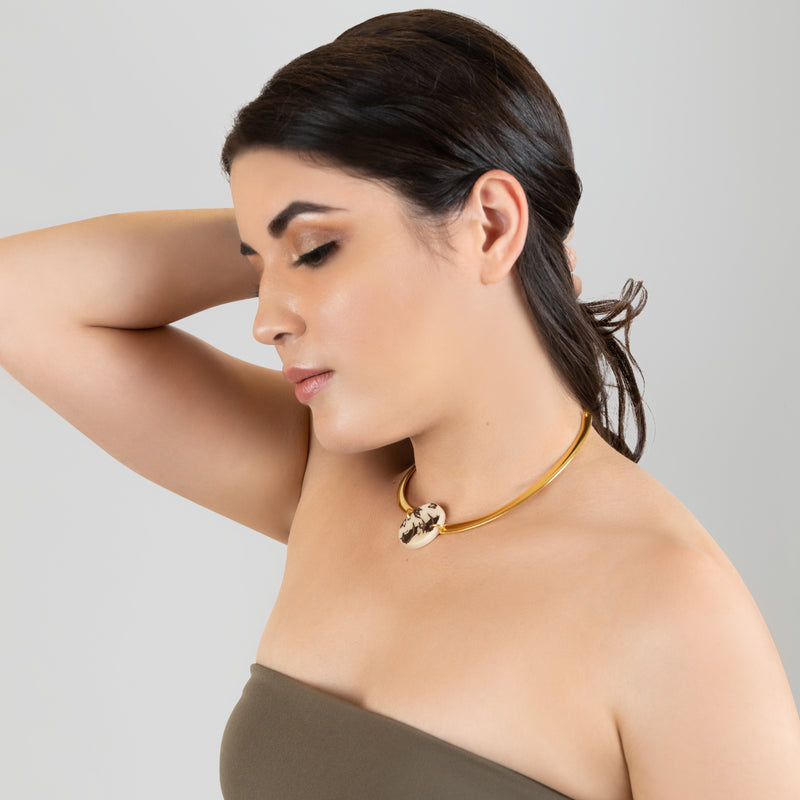 MARISOL NECKLACE - Handmade - 24K gold-plated - Tagua (vegetable ivory)