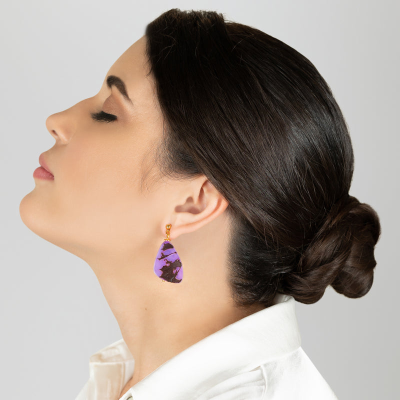 MARIPOSA EARRINGS - Handmade - 24K gold-plated - Tagua (vegetable ivory)