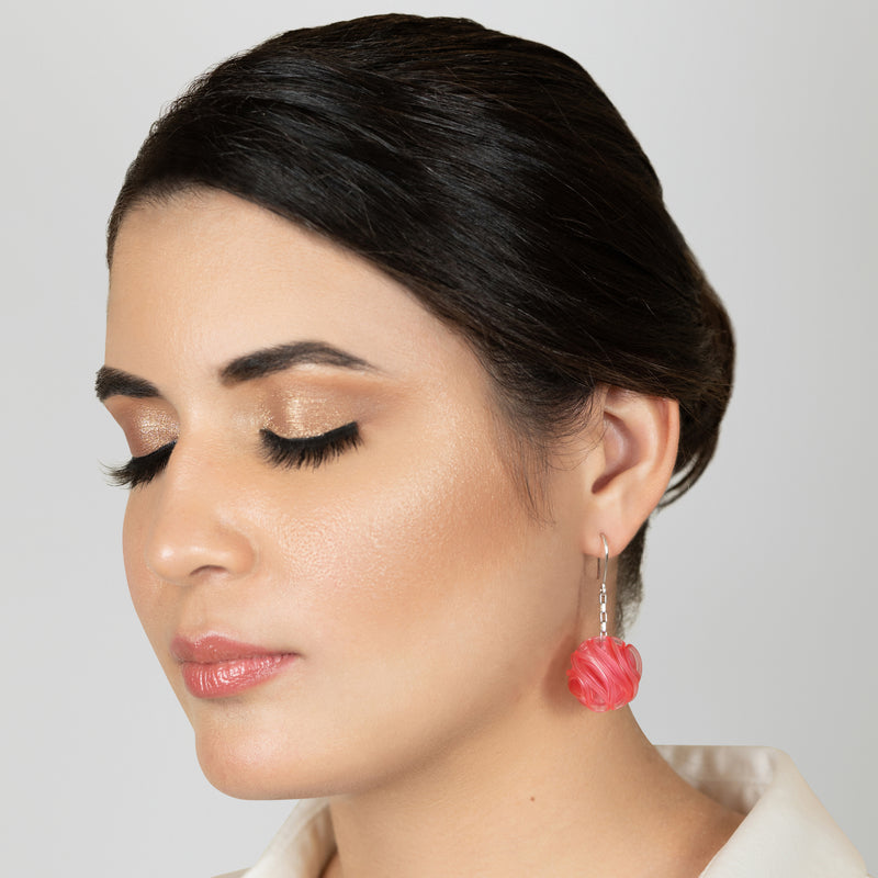 ECONESIS EARRINGS - Handmade - Sterling silver 925 and stainless steel - Recycled bottle cap plastic liners