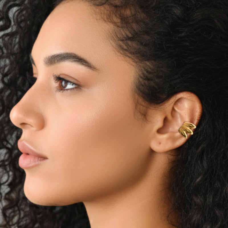 EARCUFF MUISCA ALITA - Unissexo - Feito à mão - Banhado a ouro de 24 quilates