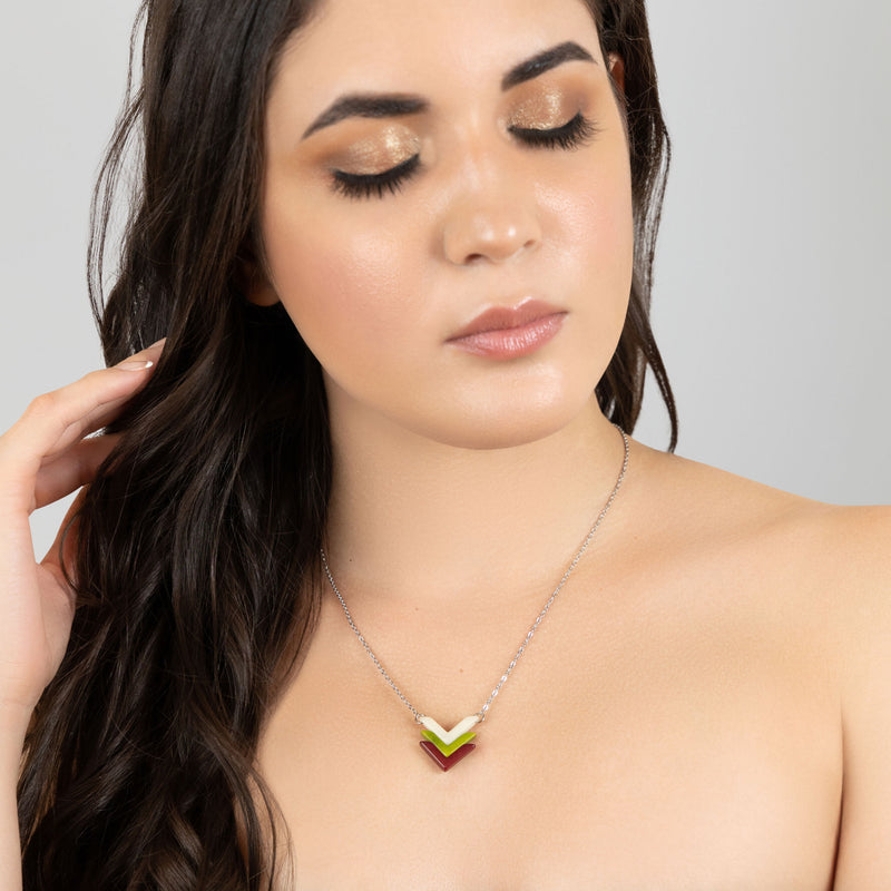 FLECHA NECKLACE - Handmade - Stainless steel - Tagua (vegetable ivory)