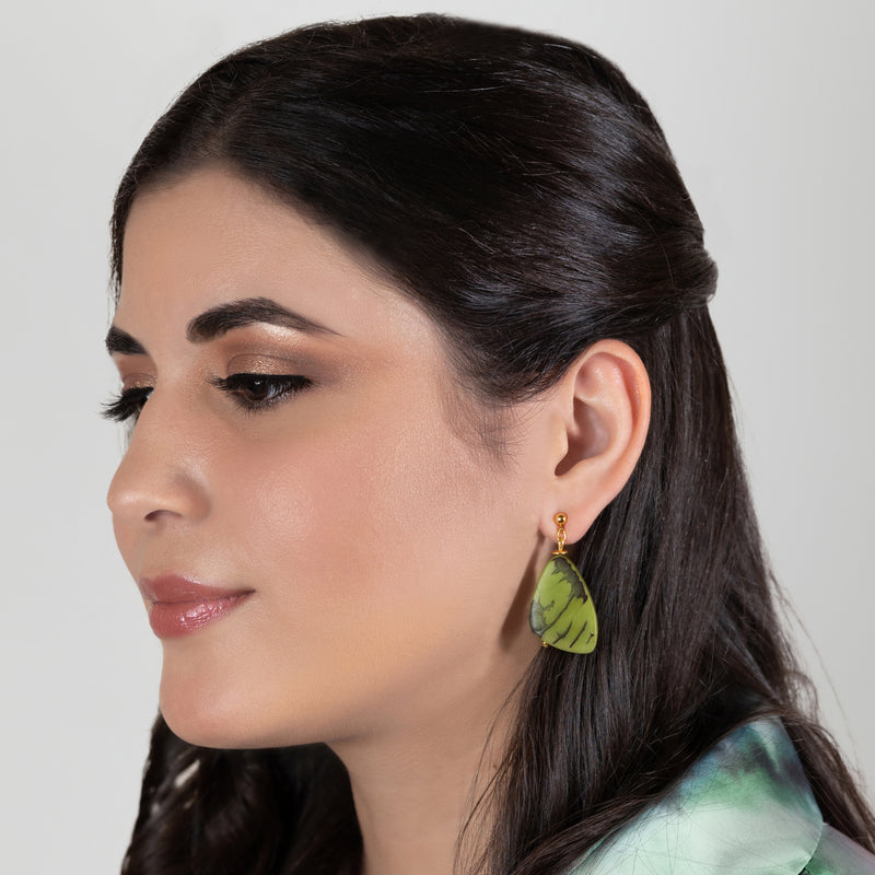 MARIPOSA EARRINGS - Handmade - 24K gold-plated - Tagua (vegetable ivory)