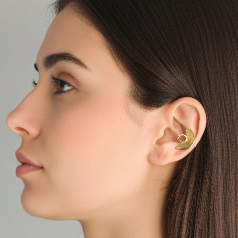 EARCUFF MUISCA NARIGUERA - Unissexo - Feito à mão - Banhado a ouro de 24 quilates