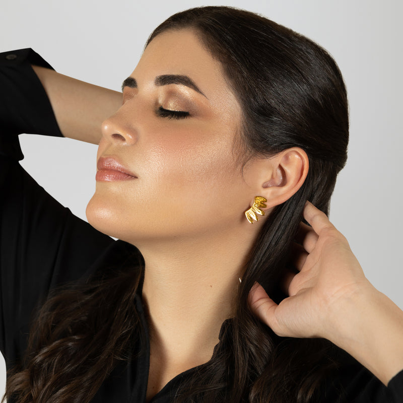 BRINCOS ALITA - Feitos à mão - Banhados a ouro de 24 quilates